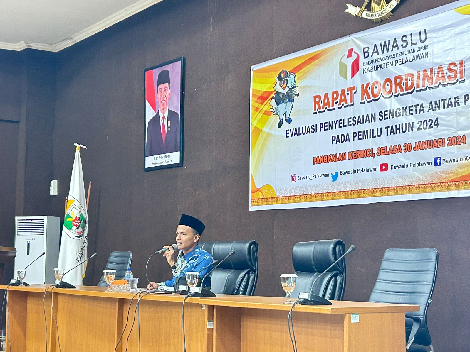 Kordiv PPH dalam Kegiatan Evaluasi PSAP Pemilu 2024 di Pangkalan Kerinci, Selasa (30/01/2024)