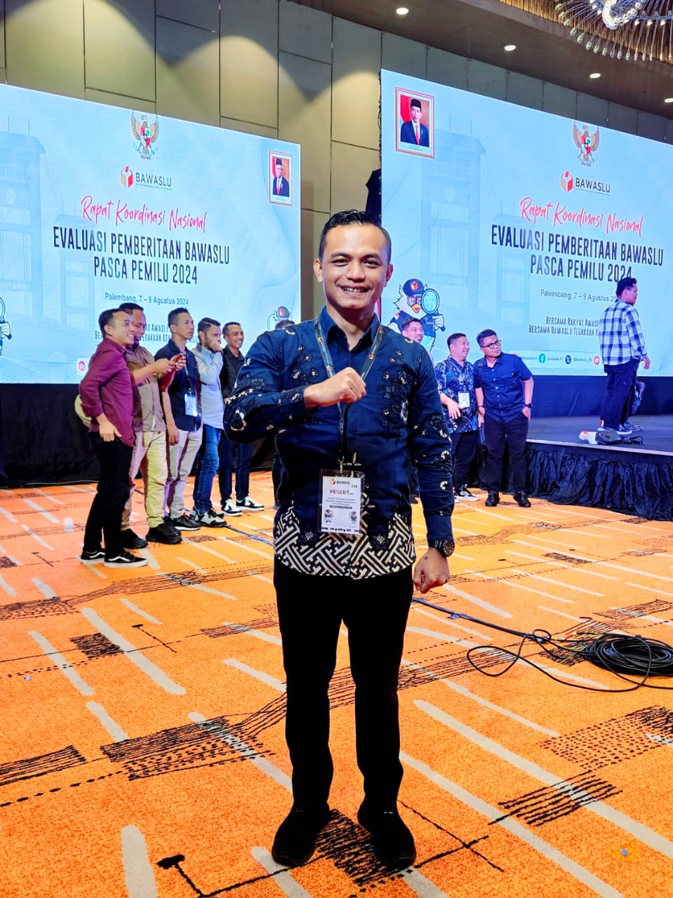 Rida Nur Kisawan (Kordiv PPH Bawaslu Pelalawan) dalam kegiatan rakornas pemberitaan di Palembang (08/08/2024)