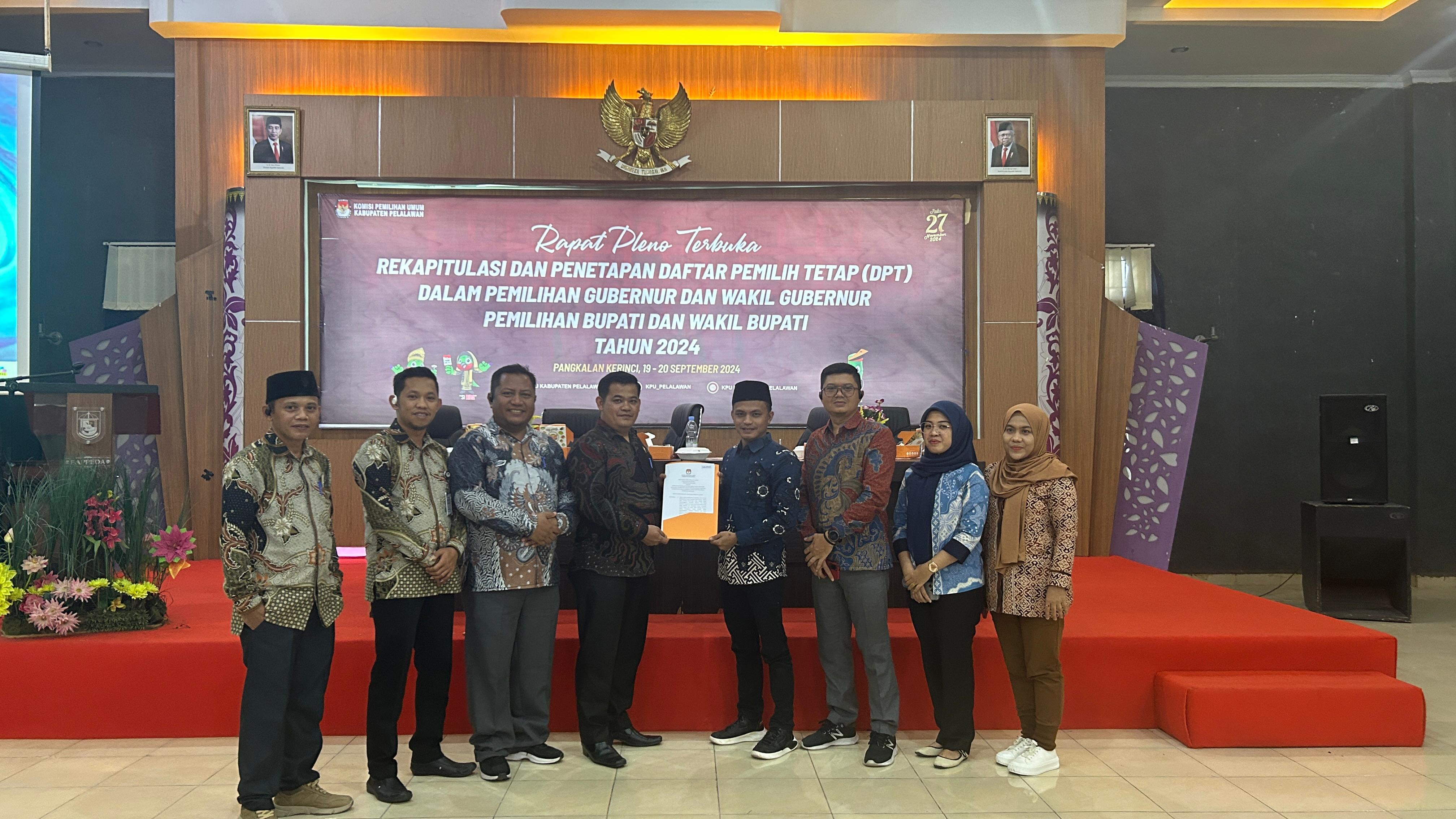 Penetapan DPT Kabupaten Pelalawan