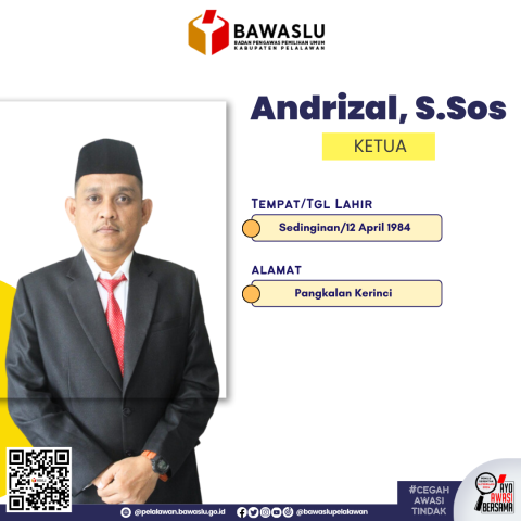 Profil Ketua Bawaslu Pelalawan