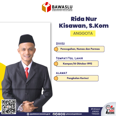 Profil Anggota Bawaslu Pelalawan