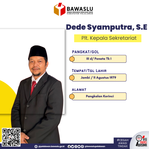 Profil Plt. Kepala Sekretariat Bawaslu Pelalawan