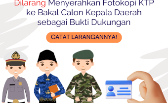 Flyer Edukasi Pemilu ASN, TNI dan Polri Dilarang Menyerahkan Salinan KTP-El