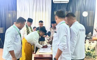 Ketua dan Anggota Bawaslu Pelalawan Awasi Pendaftaran Calon Bupati dan Wakil Bupati Pelalawan pada Rabu siang (28/08/2024)