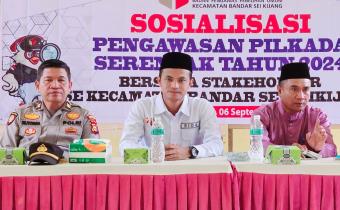 Kordiv PPH, Rida Nur Kisawan Saat Menjadi Narsum di Panwaslu Kecamatan Bandar Sei Kijang (06/09/2024)